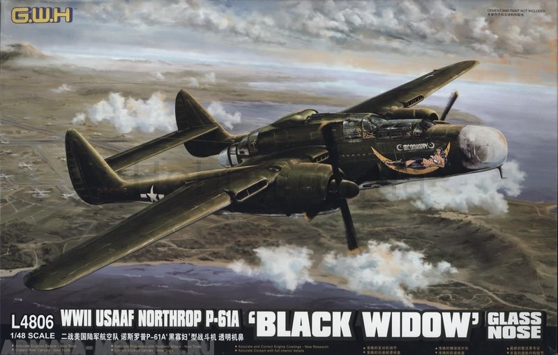 L4806 Самолет P-61A Black Widow (glass nose) 1/48 Great Wall
