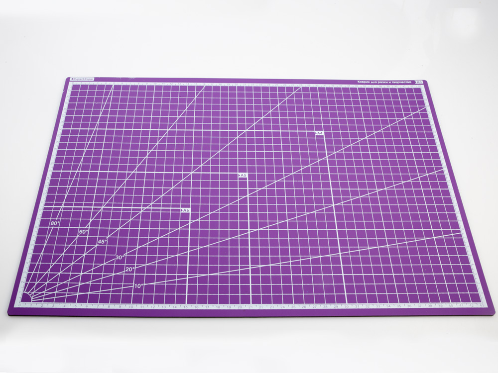 100124RK Коврик для резки Животные фиолетовый А3, 3 слоя