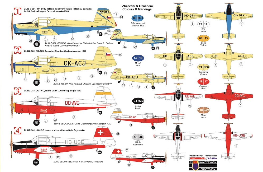 KPM4810 Zlin Z-381 Basa KP Models