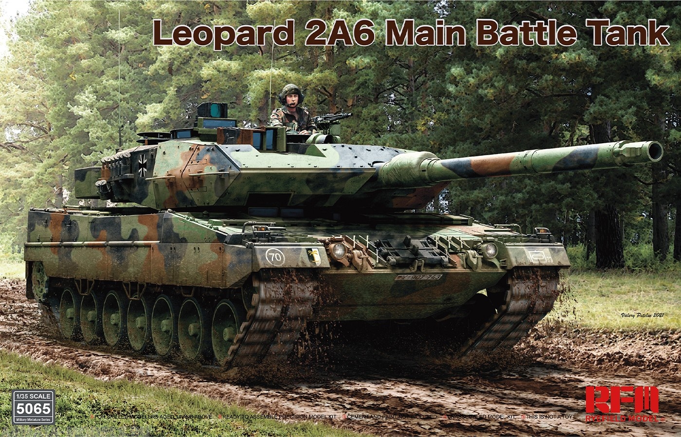 RM-5065 Leopard 2A6 Main Battle Tank with workable track links Rye Field Model (RFM)