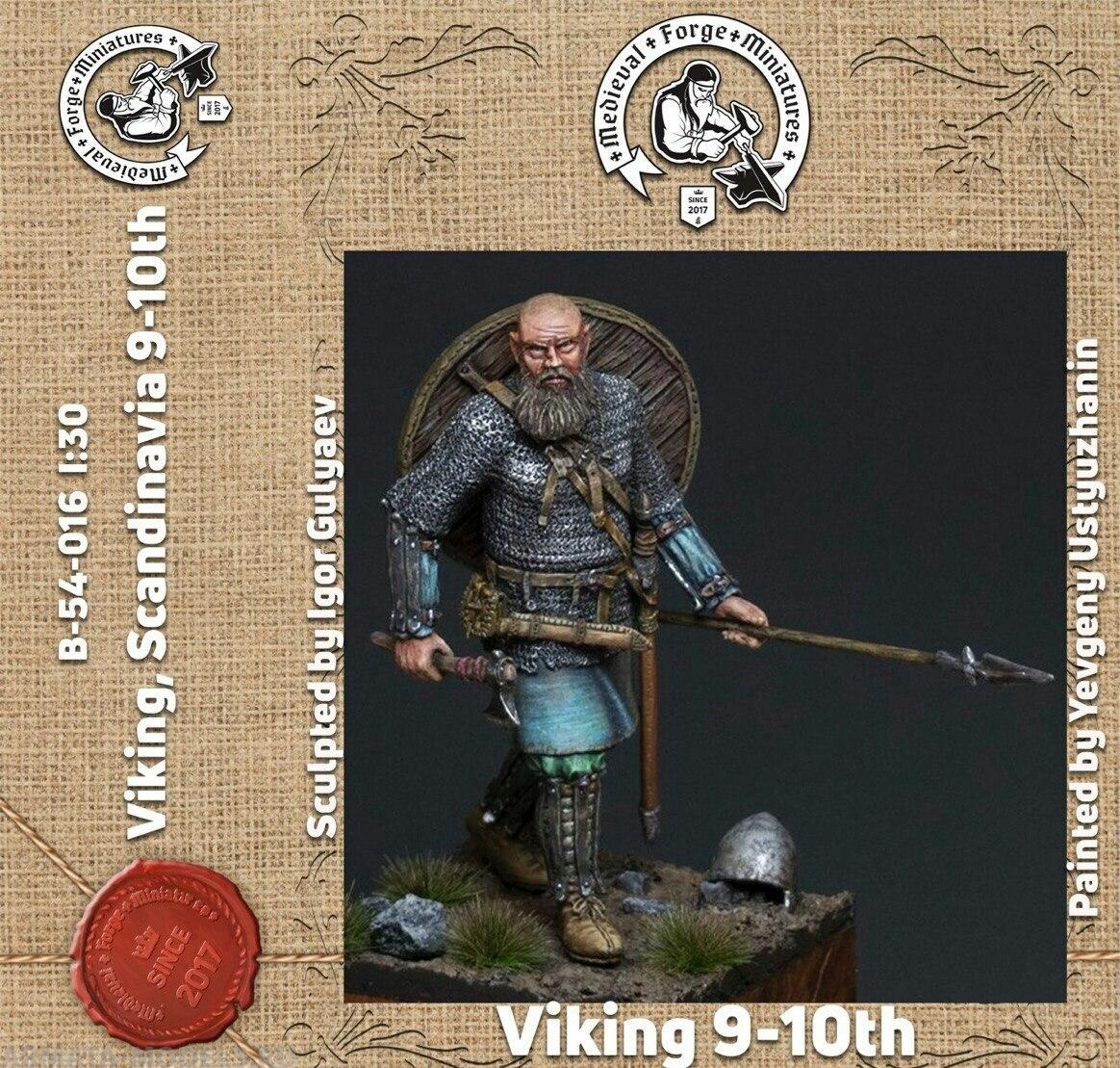 B-54-016 Фигура Викинг, 9-10 век. 54мм Medieval Forge Miniatures
