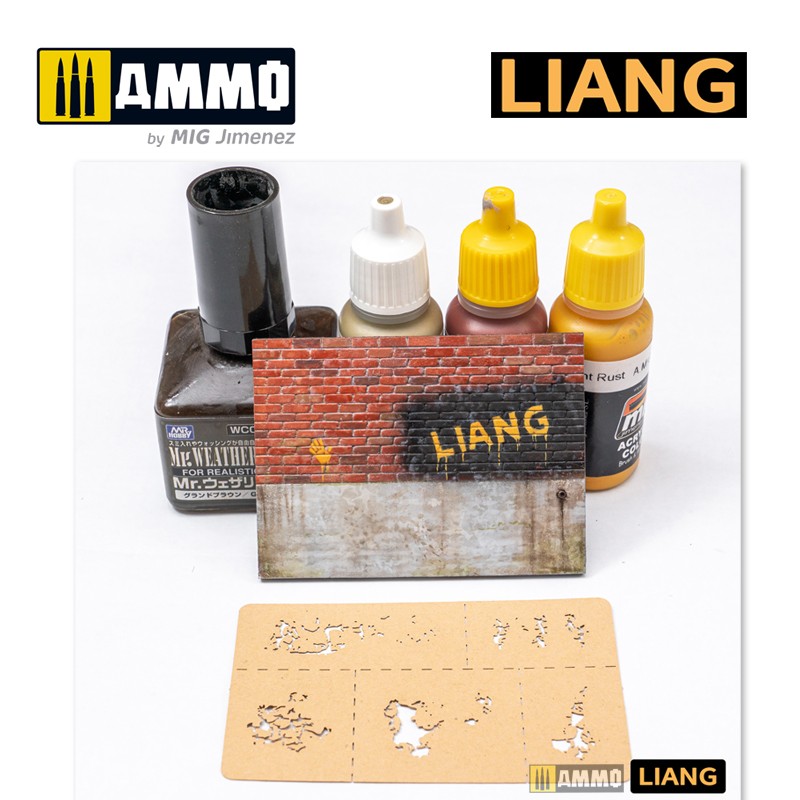 LIANG-0008 Набор трафаретов Paint Crack Effects Airbrush Stencils