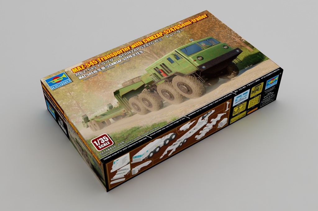 01089P Транспортер  MAZ-545 Transporter with CHMZAP-5247G Semi-trailer Trumpeter