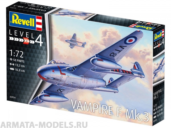 03934 Британский истребитель Vampire F Mk.3 Revell