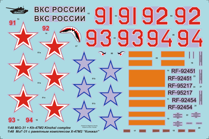 AM4806 Российский гиперзвуковой авиационный ракетный комплекс Х-47М2 Кинжал 1/48 Arma Models