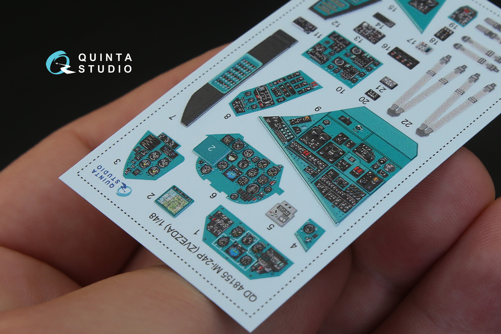 QD48155 3D Декаль интерьера кабины Ми-24П, 1/48 