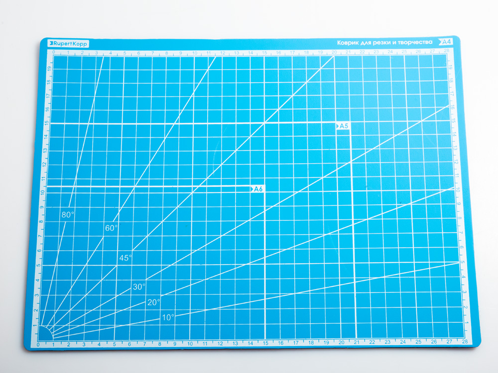 100131RK Коврик для резки А4, 3 слоя, лазурный, морская тема