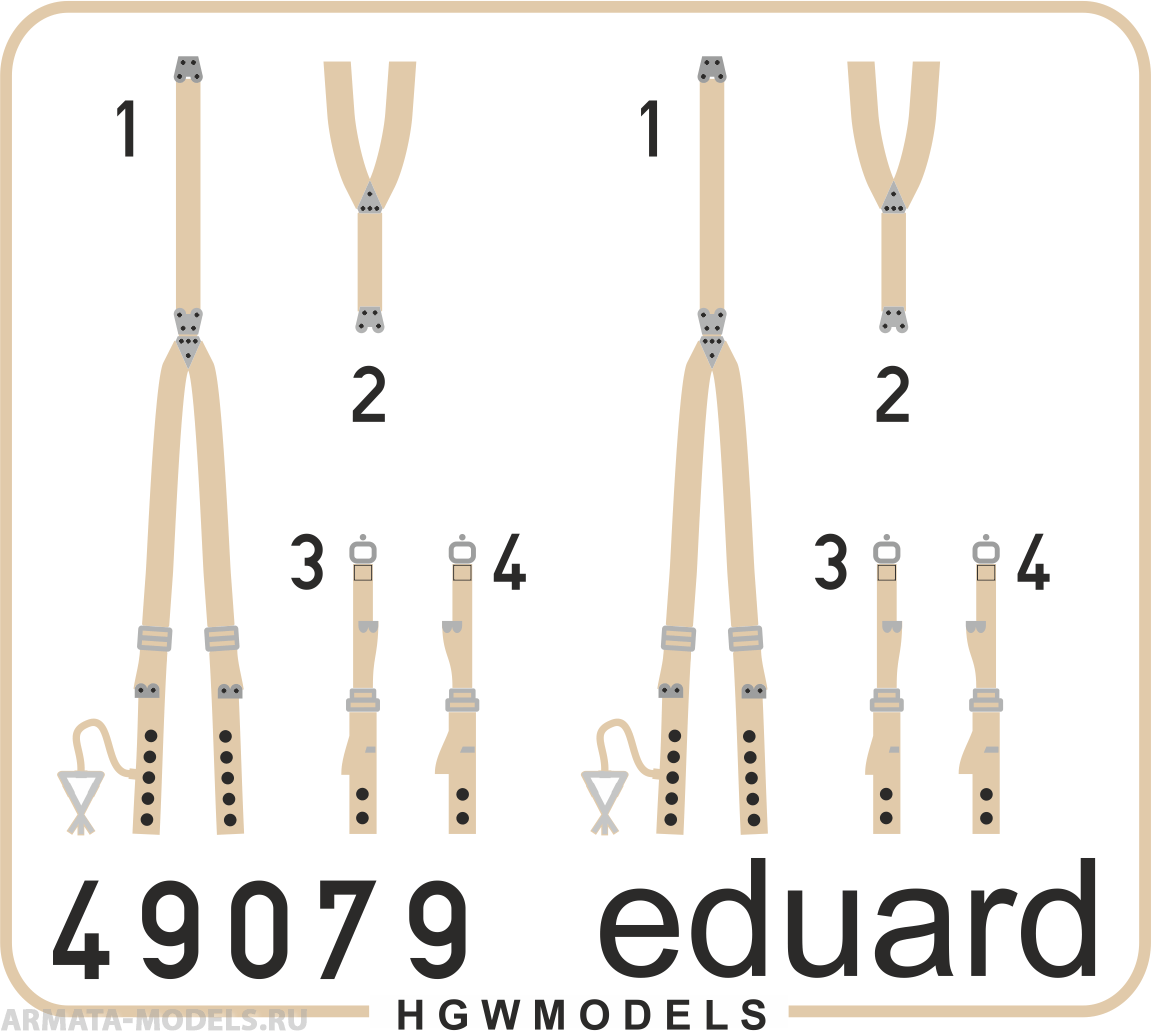 49079ED Комплект фототравления Seatbelts RAF WWII SUPERFABRIC