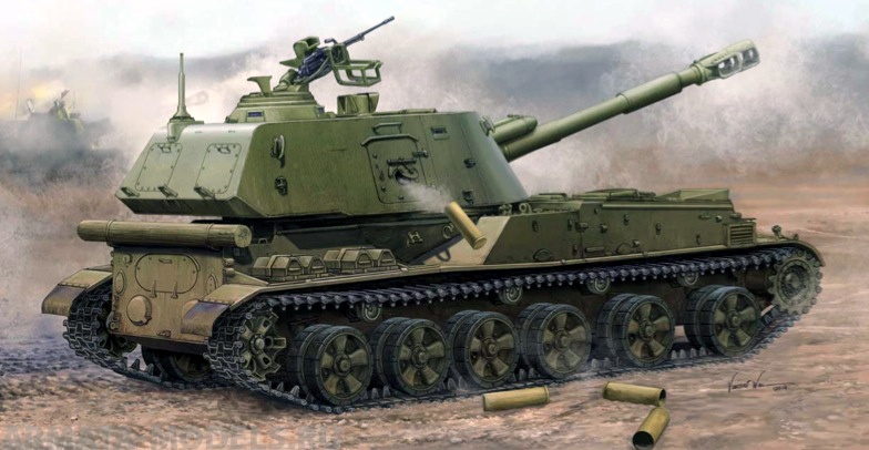 05567 152-мм САУ 2С3 Акация поздний выпуск Trumpeter