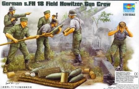 00425 Солдаты немецкие артиллеристы, расчёт гаубицы