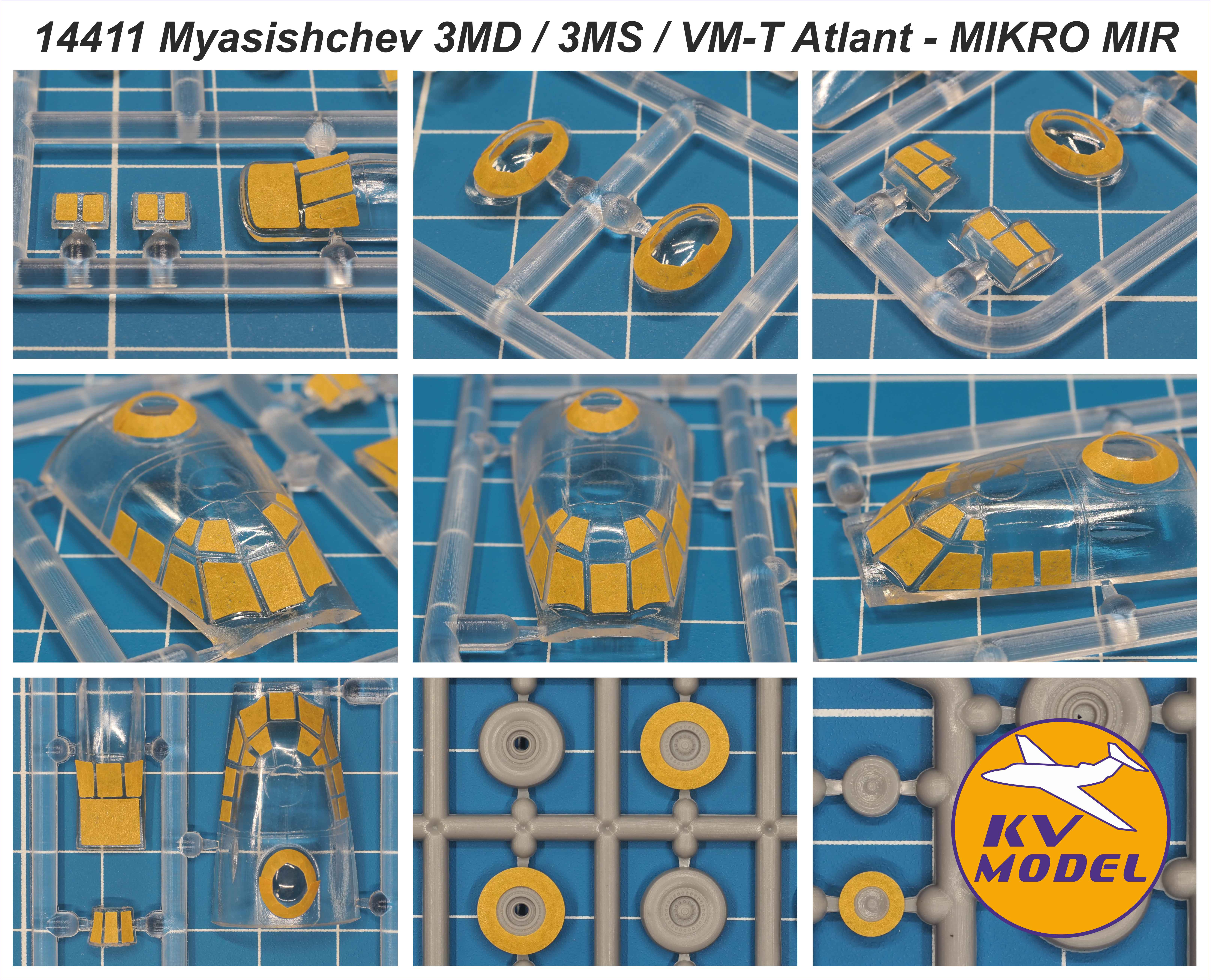 14411KV Окрасочная маска Мясищев 3МС / 3МД / ВМ-Т &amp;quot;Атлант&amp;quot; (Mikro Mir #144-032, #144-033, #144-035) + маски на диски и колеса