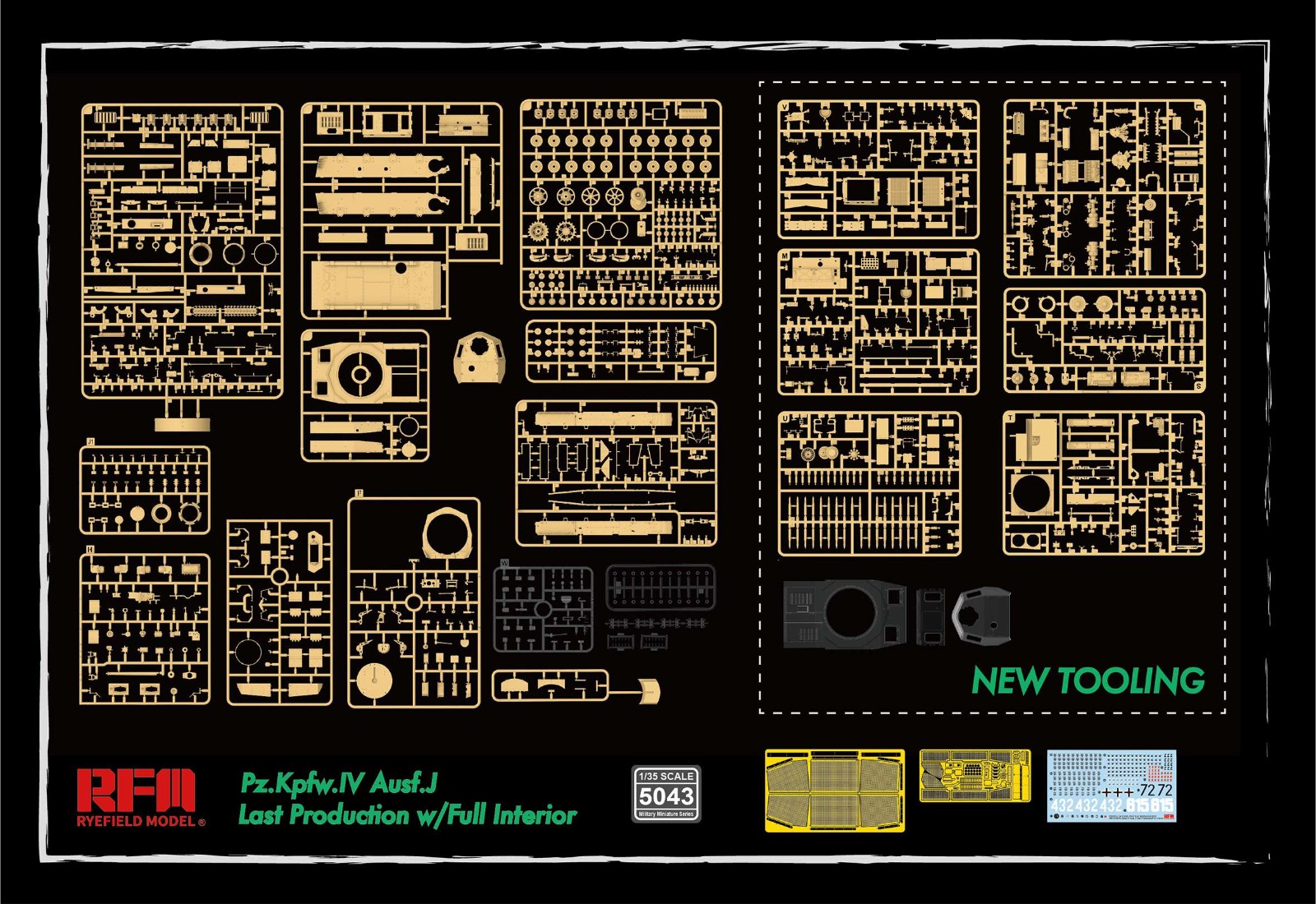 RM-5043 Panzerkampfwagen IV Ausf.J Sd.Kfz.161 / 2 (с полным интерьером, прозрачными деталями и траковыми звеньями) Rye Field Model (RFM)