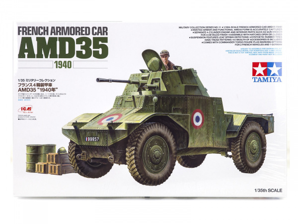 32411T 1/35 Французский бронеавтомобиль AMD35 с фигурой командира. Tamiya