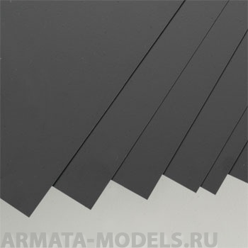 EVG9513 Черный пластик 0,5 мм, 3 листа/уп., 15х30 см
