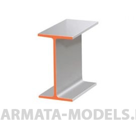 EVG277 Двутавр пластиковый 6,3х2,9 мм, 3 шт/уп.