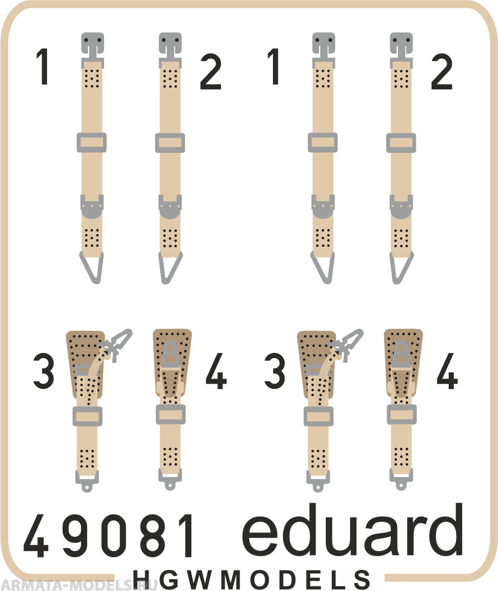 49081ED Комплект фототравления Seatbelts Luftwaffe WWII fighters SUPERFABRIC