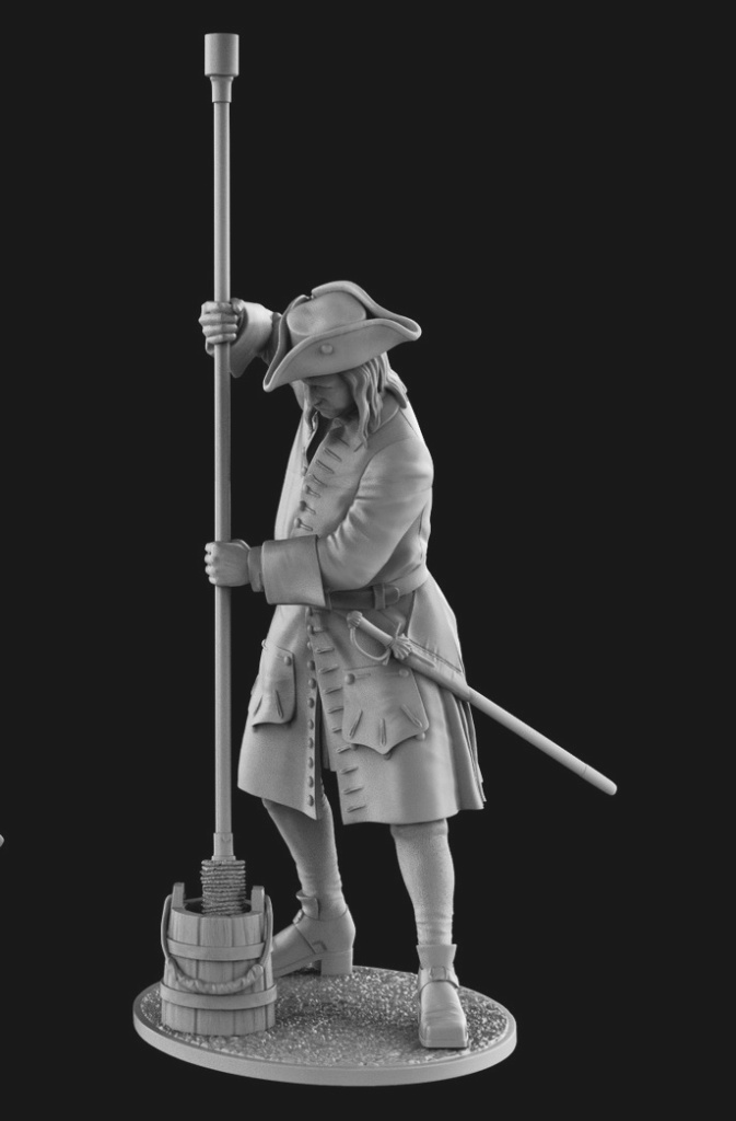 CHM-54298.  Шведский артиллерист, начало 18 века. Материал - смола. Chronos Miniatures