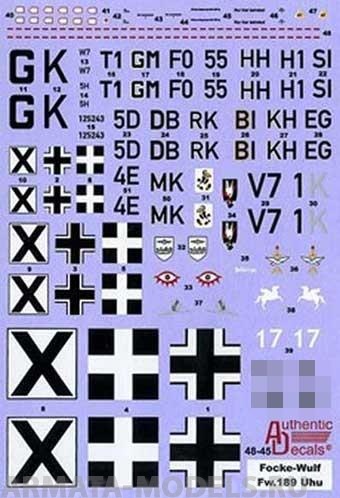 AD4845 Декаль на  FW-189 Uhu