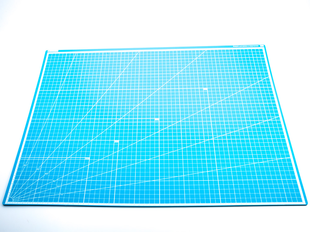 100129RK Коврик для резки А2, 3 слоя, лазурный, морская тема