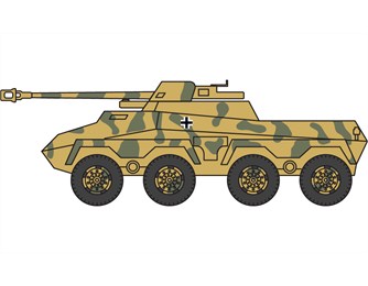 A01311V Сборная модель автомобиля SDKFz.234 Armoured Car Airfix