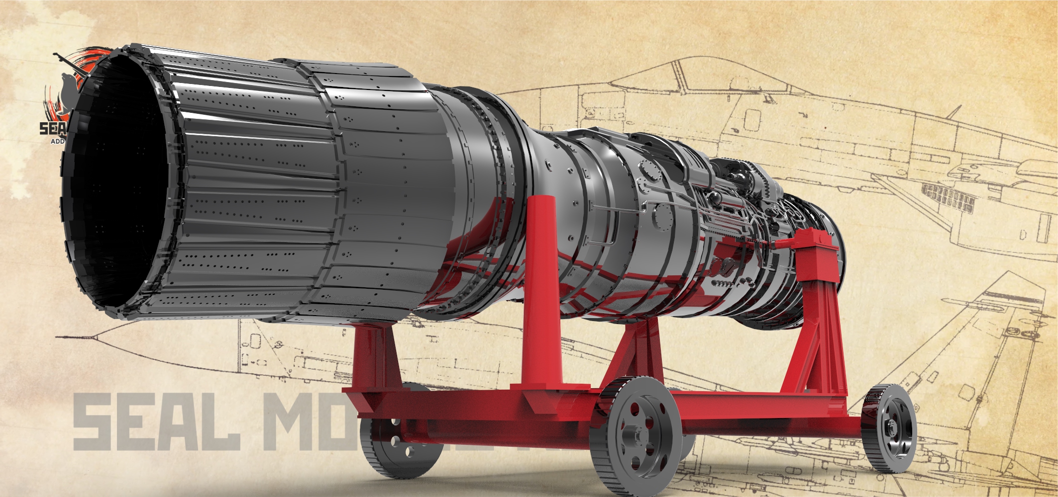 smk48024 Двигатель АЛ-31Ф на тележке