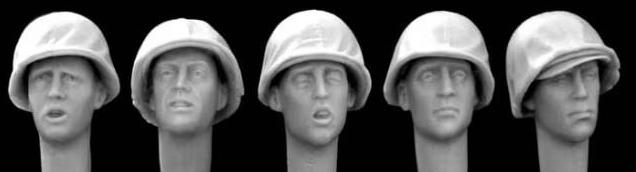 HUH06 5 heads with USMC early type M1/cover Hornet