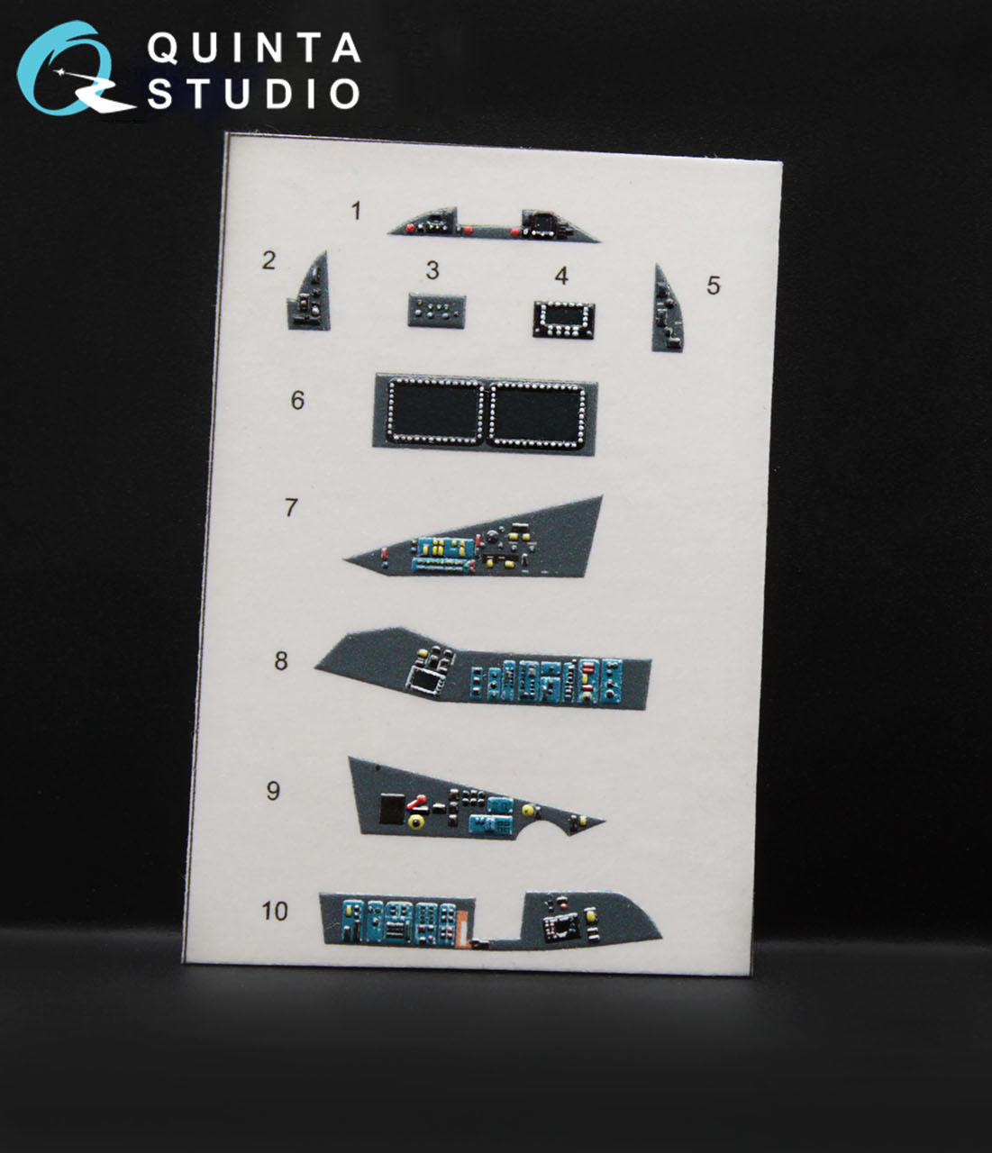 QD72004g 3D Декаль интерьера кабины Су-57 (для модели Звезда 7319) (серые панели)