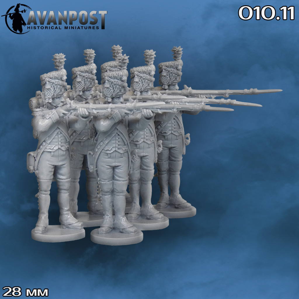 010.11АП Французская линейная пехота: гренадерская рота в шапках Аванпост