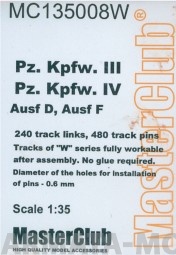 MC135008W Траки для Pz.Kpfw.III - Pz.Kpfw.IV 41-44гг с полым гребнем