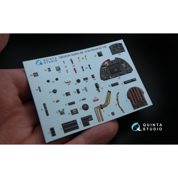 QD32044 3D Декаль интерьера кабины Spitfire Mk. IX (для модели Revell)