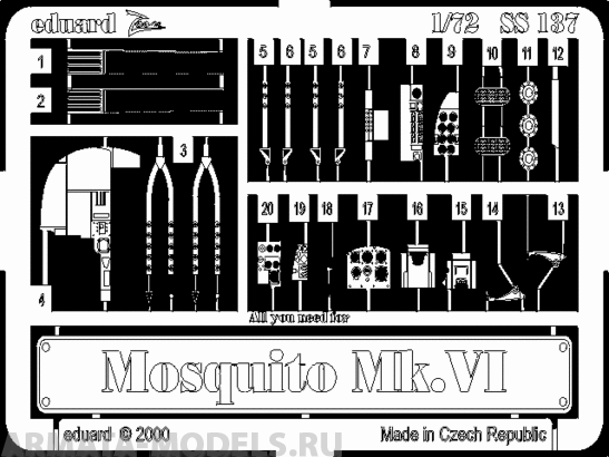 SS137 Фототравление Mosquito Mk.VI for TAMIYA kit
