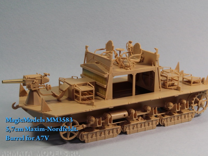 MM3583 5,7 cm ствол пушки Maxim-Nordfeldt для установки на танк A7V. Magic Models