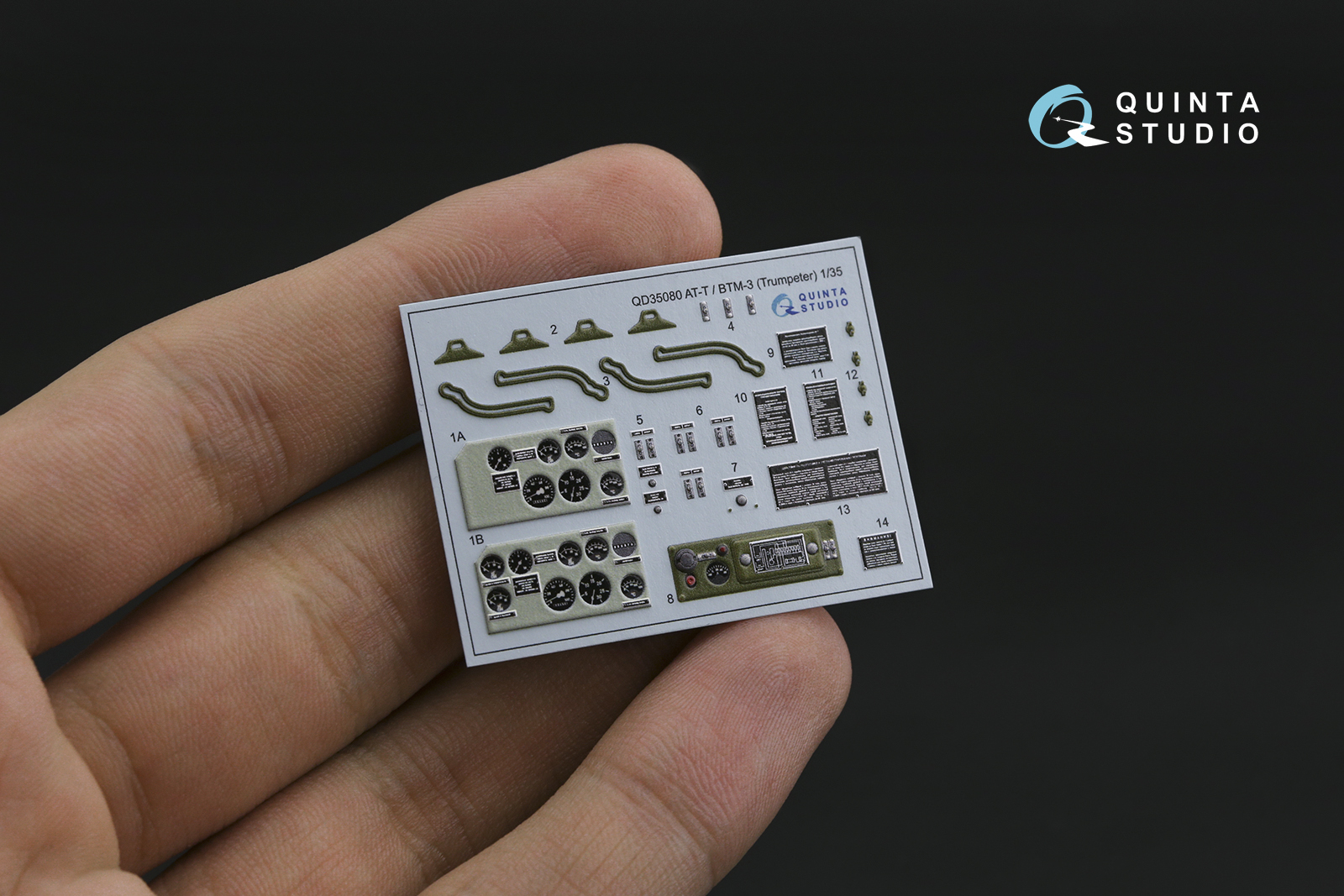 QD35080 3D Декаль интерьера кабины АТ-Т/БТМ-3 (Trumpeter)