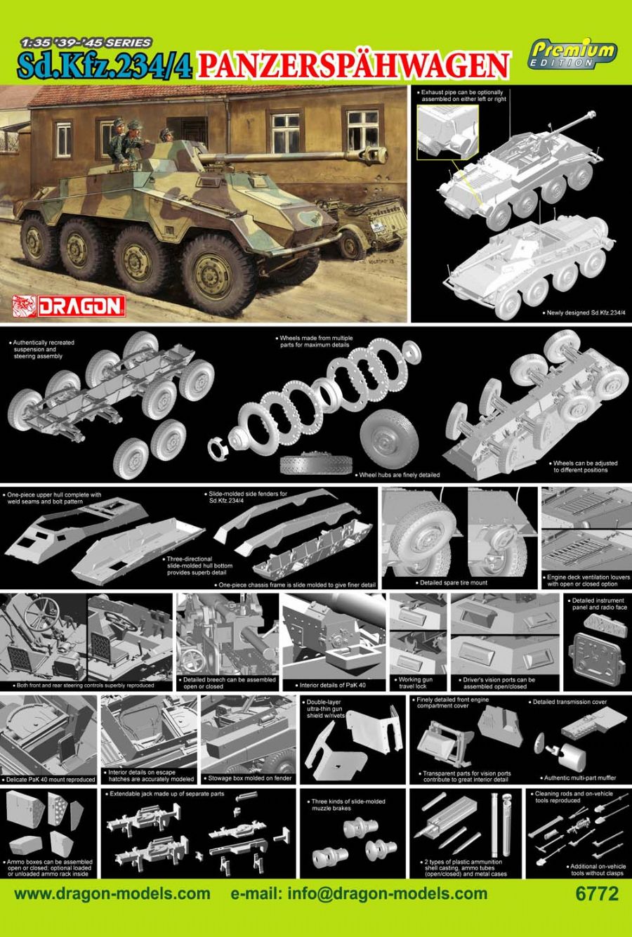 6772Д Сборная модель Sd.Kfz.234/4 PANZERSPAHWAGEN (PREMIUM EDITION) Dragon
