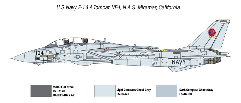 1422ИТ Самолет «Top Gun» F-14A vs A-4F Italeri
