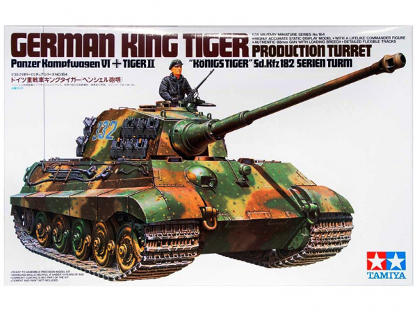 35164 Немецкий тяжелый танк KING TIGER Production Turret с 1 фигурой Tamiya