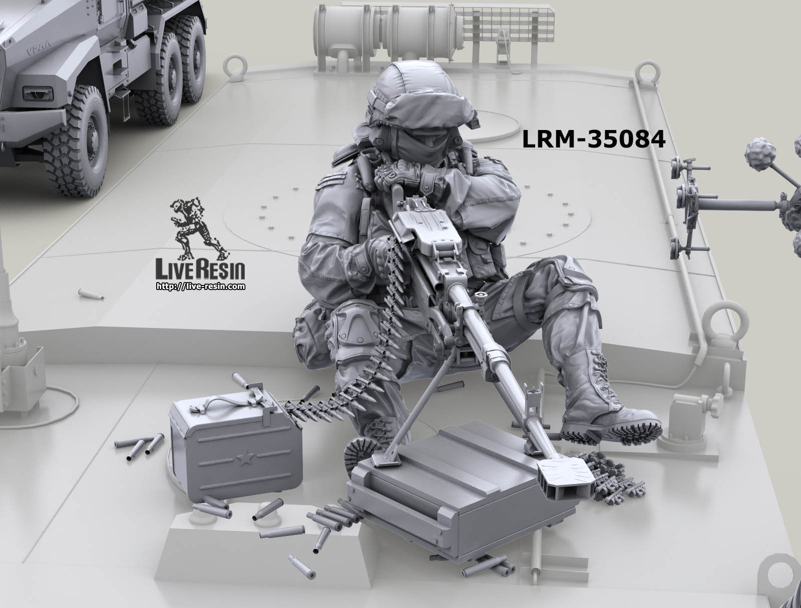 LRM35084 Современный солдат Российской Армии - пулеметчик с 12,7 мм пулеметом Корд на сошках  - 29 Live Resin