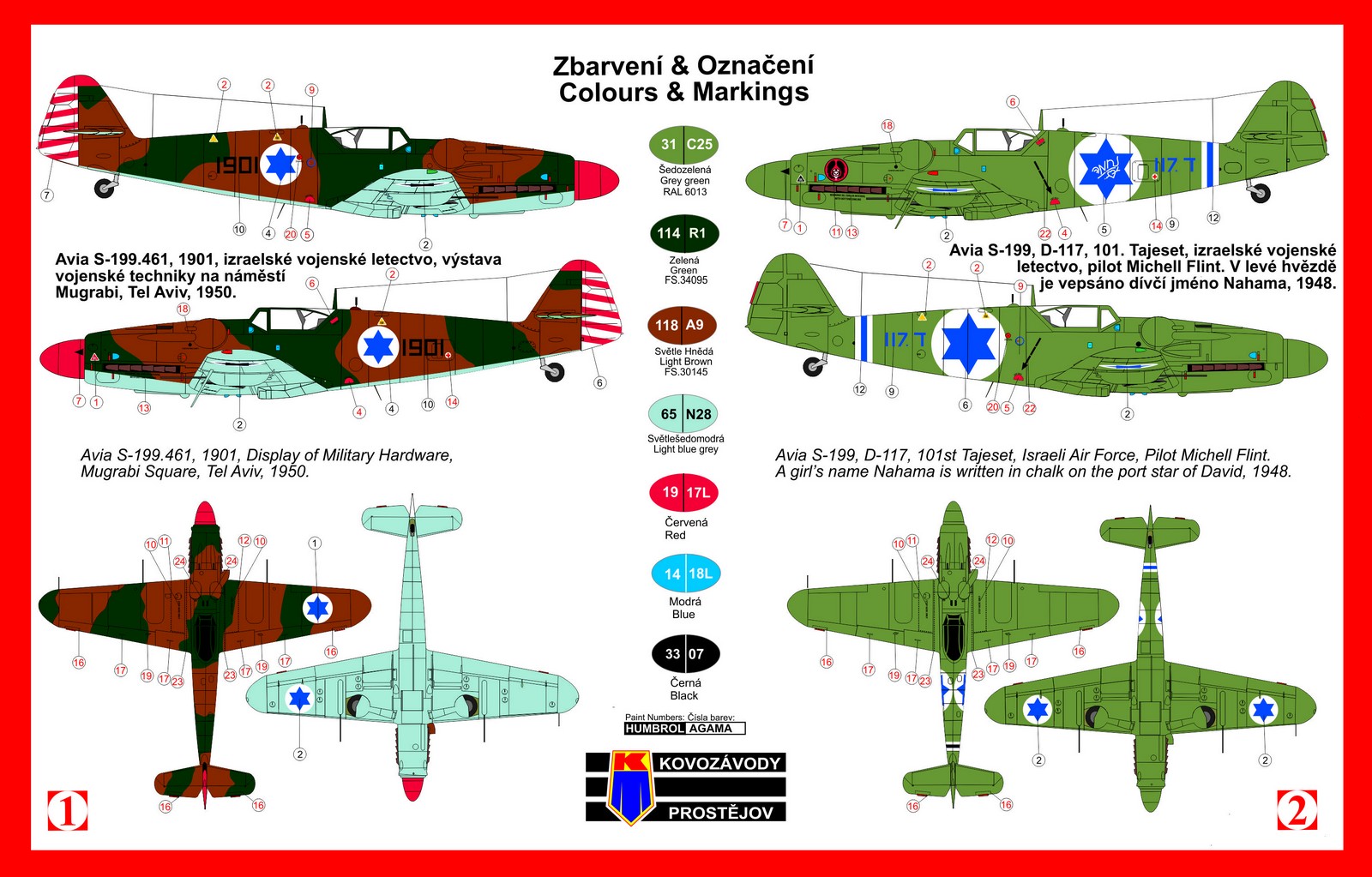KPM0006 Avia S-199 Late Izrael KP Models