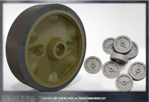 35172 US light tank M3/M3A1/M5 (Stuart), набор штампованных катков  for Tamiya, Academy, Italery, AFV Club