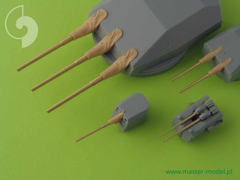 SM-350-058 Вооружение Scharnhorst - для турелей с глушителями - 28см (9шт), 15см (12шт), 10,5см (14шт) стволы