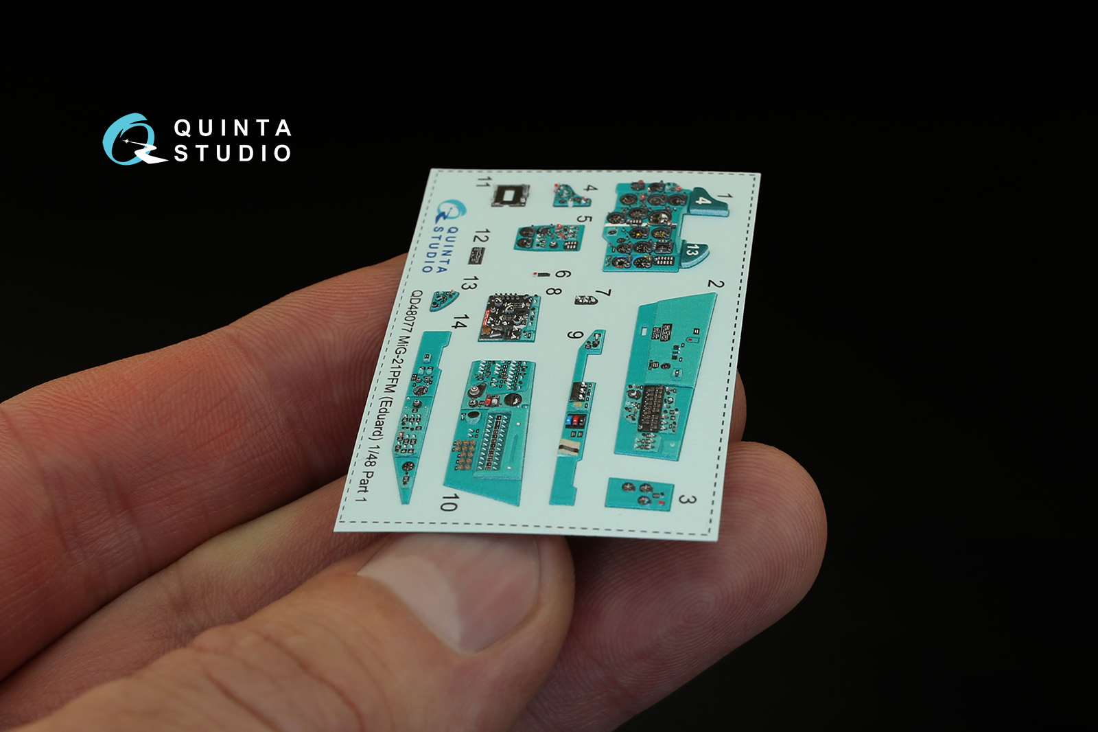 QD48077 3D Декаль интерьера кабины МиГ-21ПФМ (изумрудные панели) (для модели Eduard) Quinta Studio