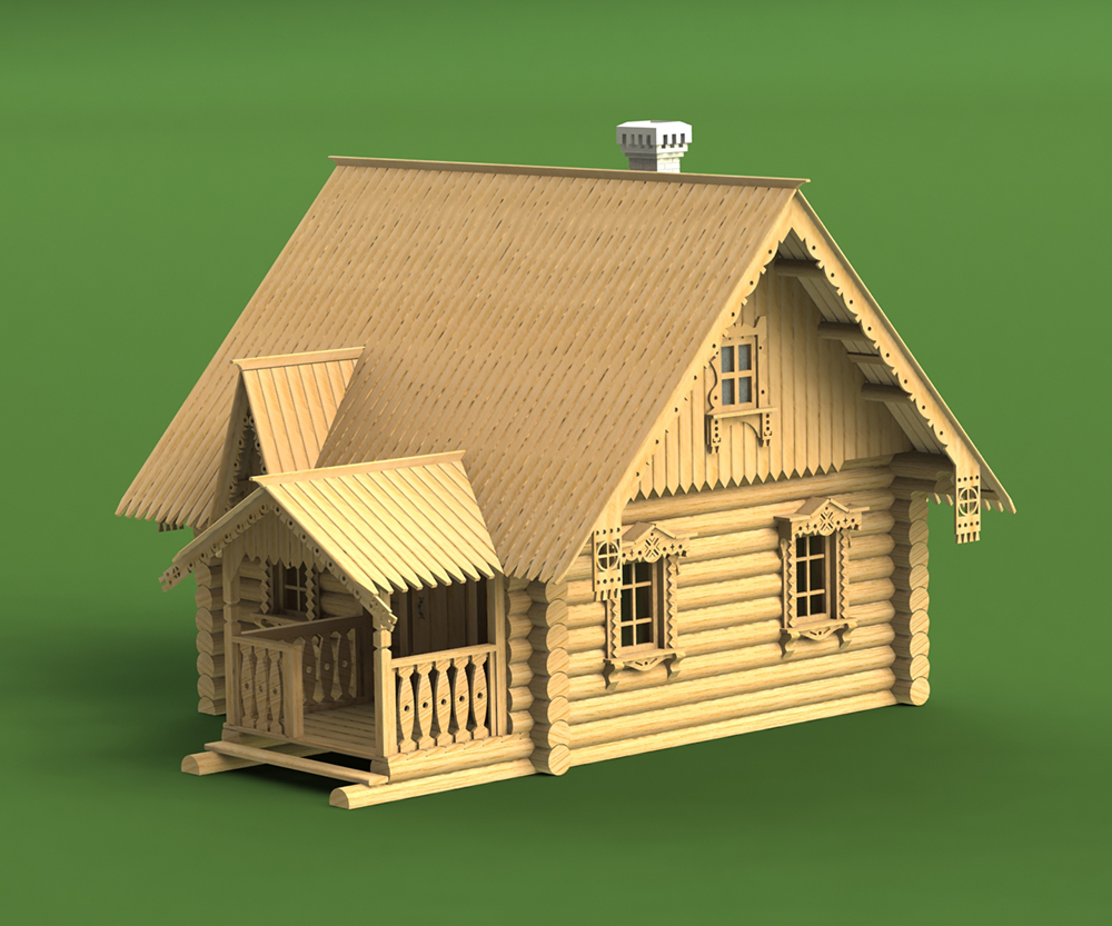 1307 сборная деревянная модель Сторожевой домик СВ Модель