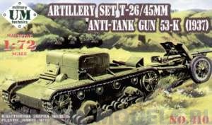 Artillery set T-26T - 45mm Antitank gun 53-K (1937) UM