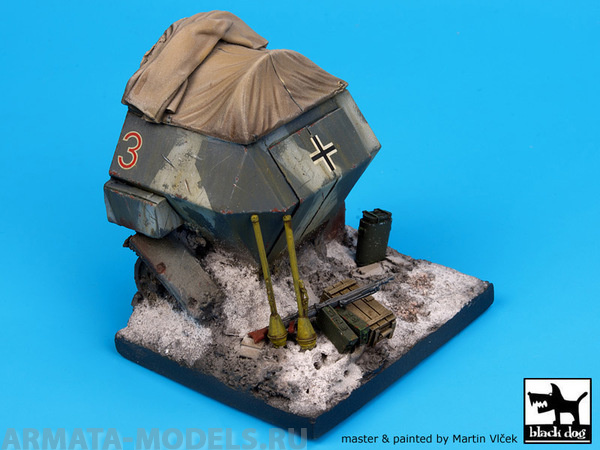 BDD35011 1\35Destroyed Sd.Kfz.251 base