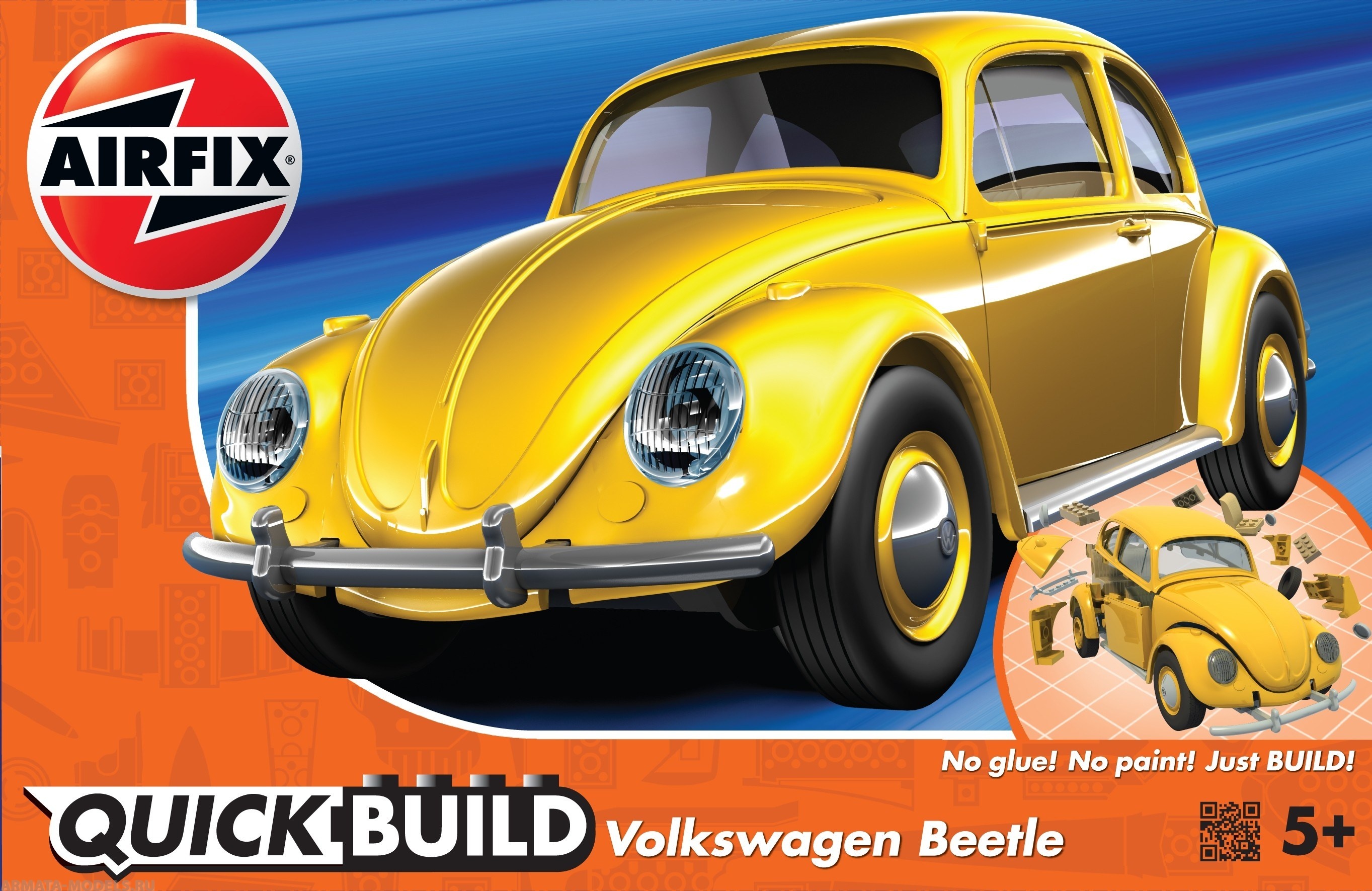 J6023 QUICKBUILD Beetle - Yellow Airfix