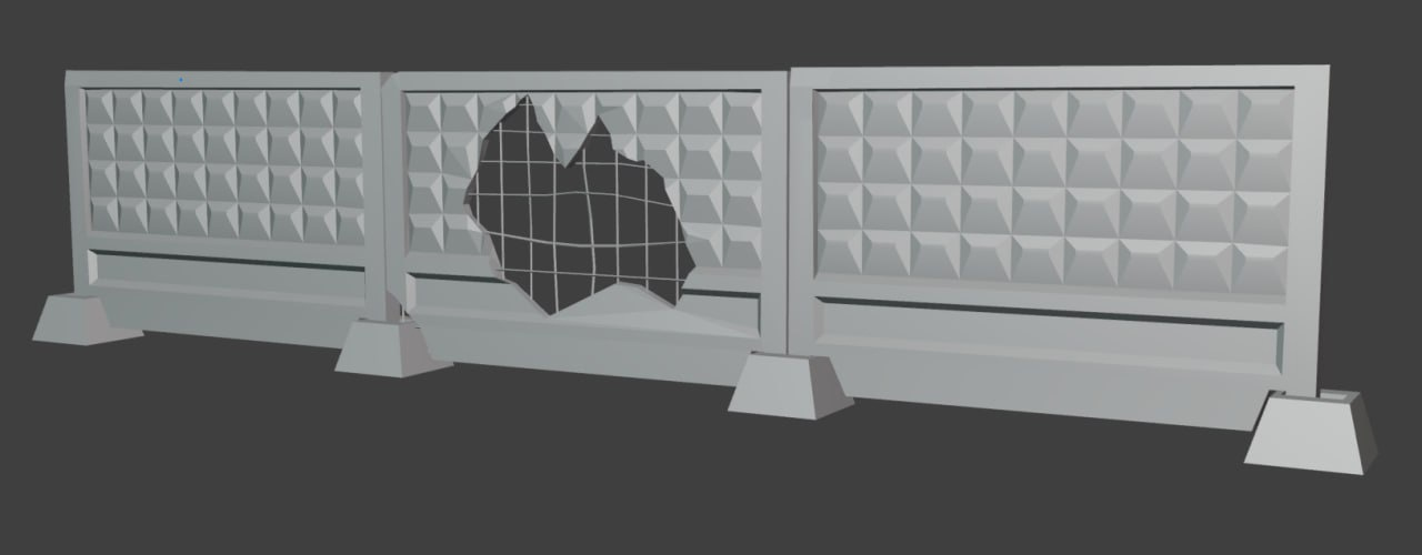 HE-72029 Миниатюра Забор 3секции 3д