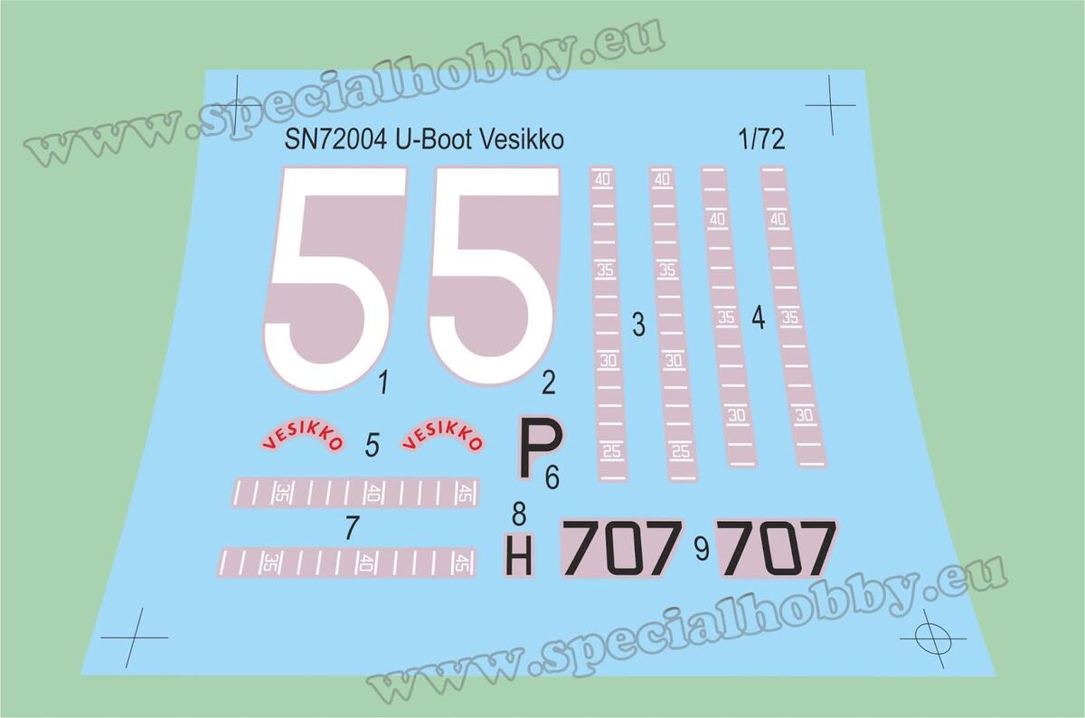 SN72004 CV 707 Vesikko ‘WWII Finnish U-Boat’ Special Hobby