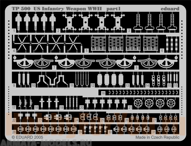 BIG3542 Фототравление US Army WWII Weapon Accessories set