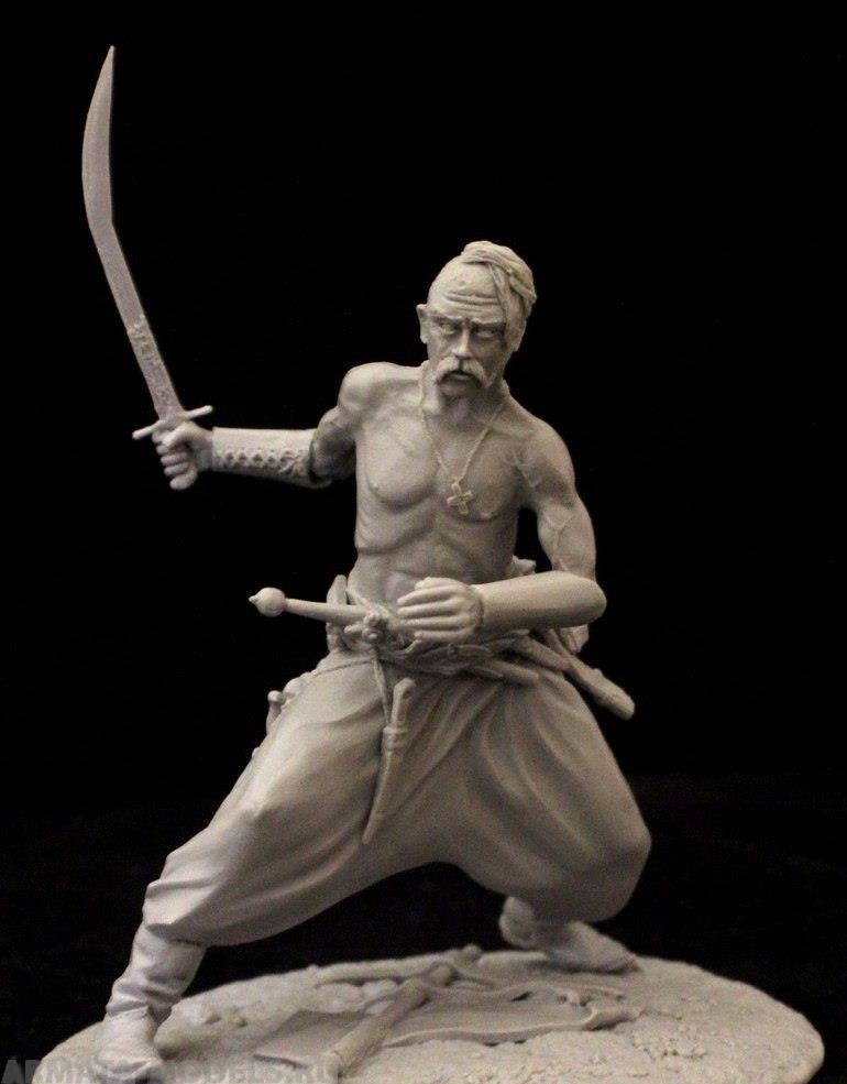 C-75-003 Фигура Запорожский казак 17 век 75мм Medieval Forge Miniatures