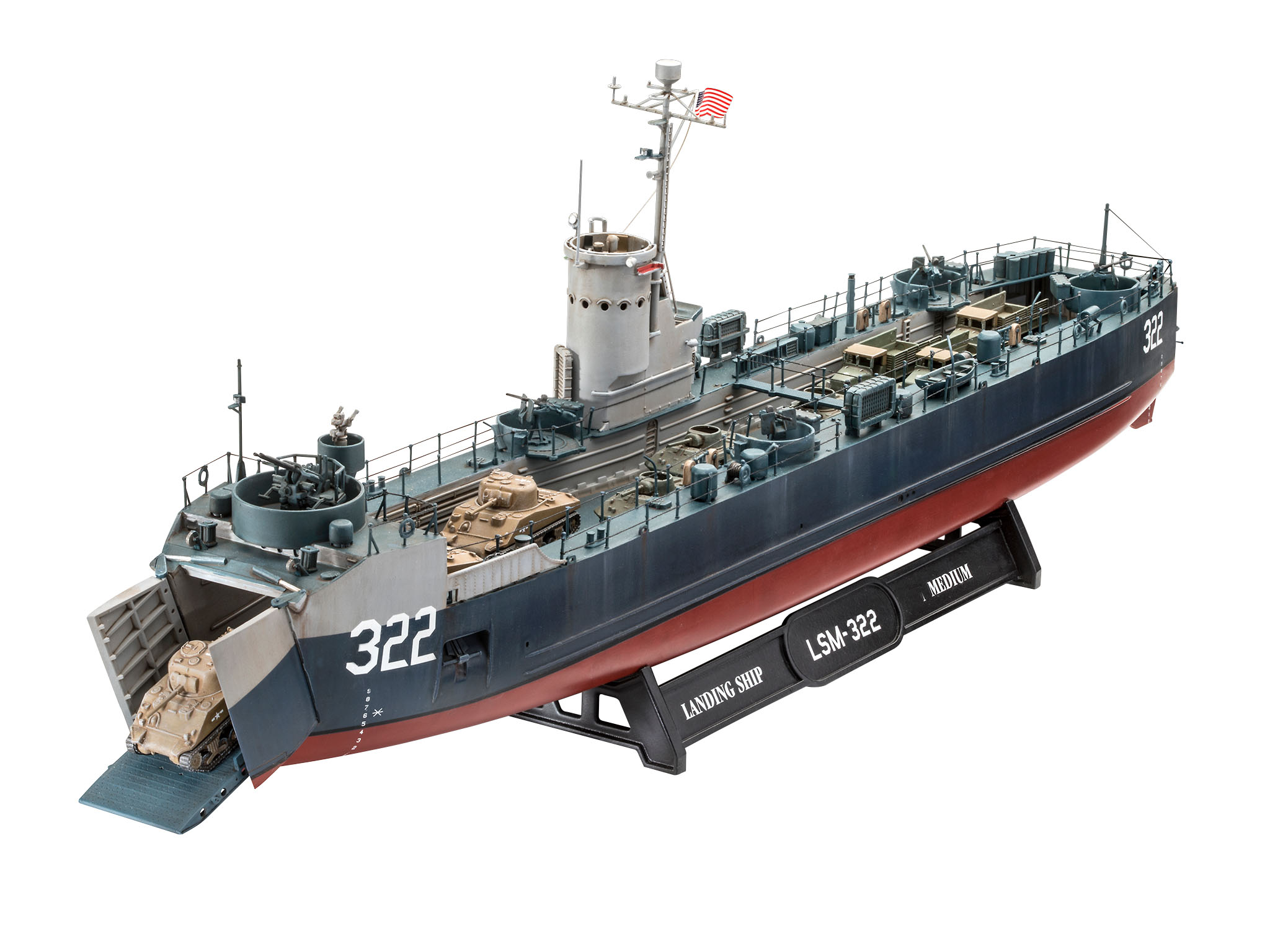 05169RE Десантный корабль US Navy Landing Ship средний (Бофорс, зенитное орудие 40 мм) Revell